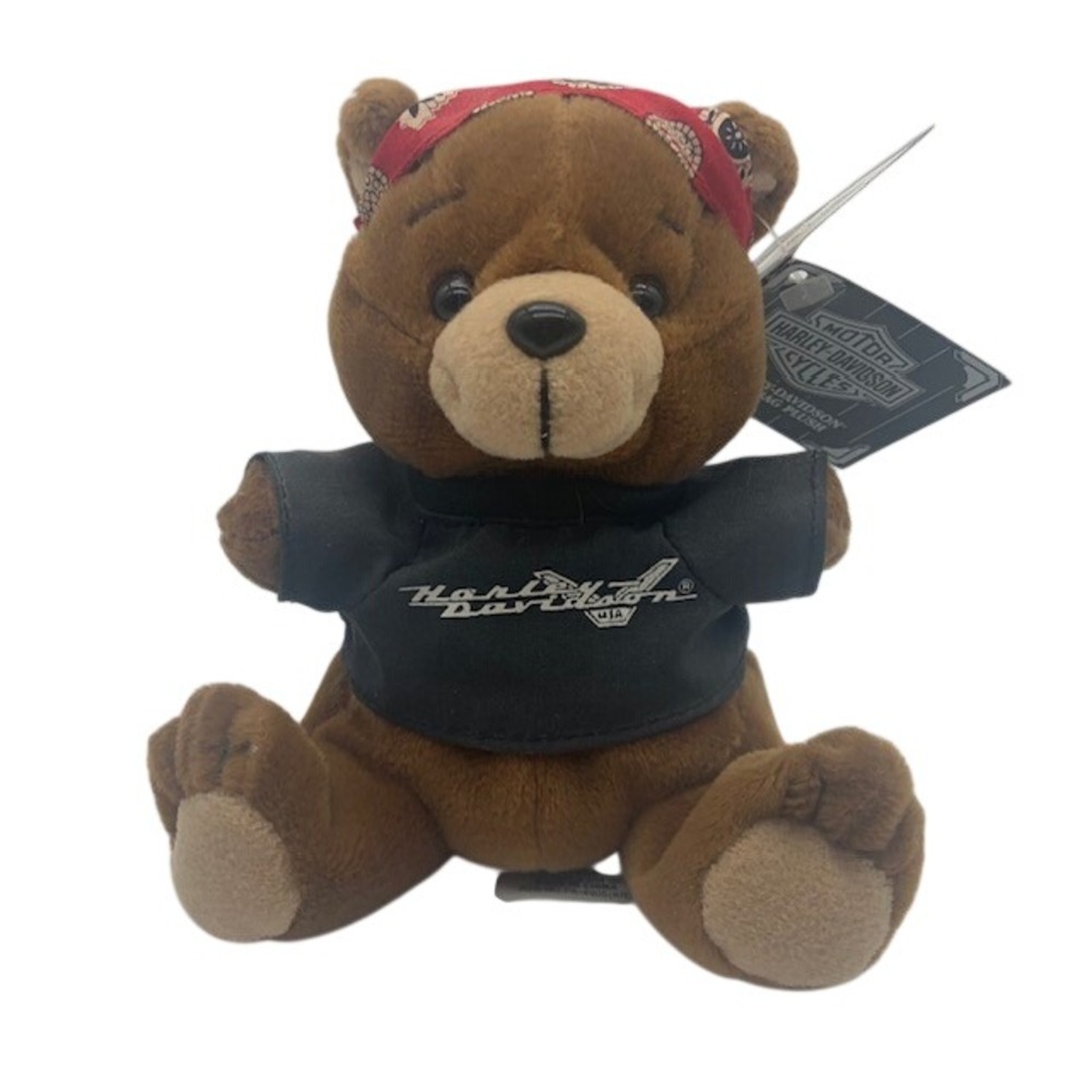 Vintage Harley Davidson Roamer Bean Bag Bear 6" Biker Plush 1998 w Tags
